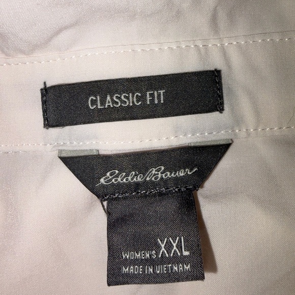 🆕💜 Eddie Bauer Pink Button Down Shirt XXL Stretch Classic Fit Pockets - Picture 13 of 14